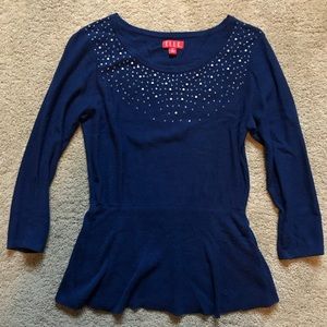 Beaded peplum sweater